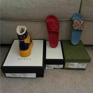 Gently used AUTHENTIC Gucci slides and boots ! Size 2